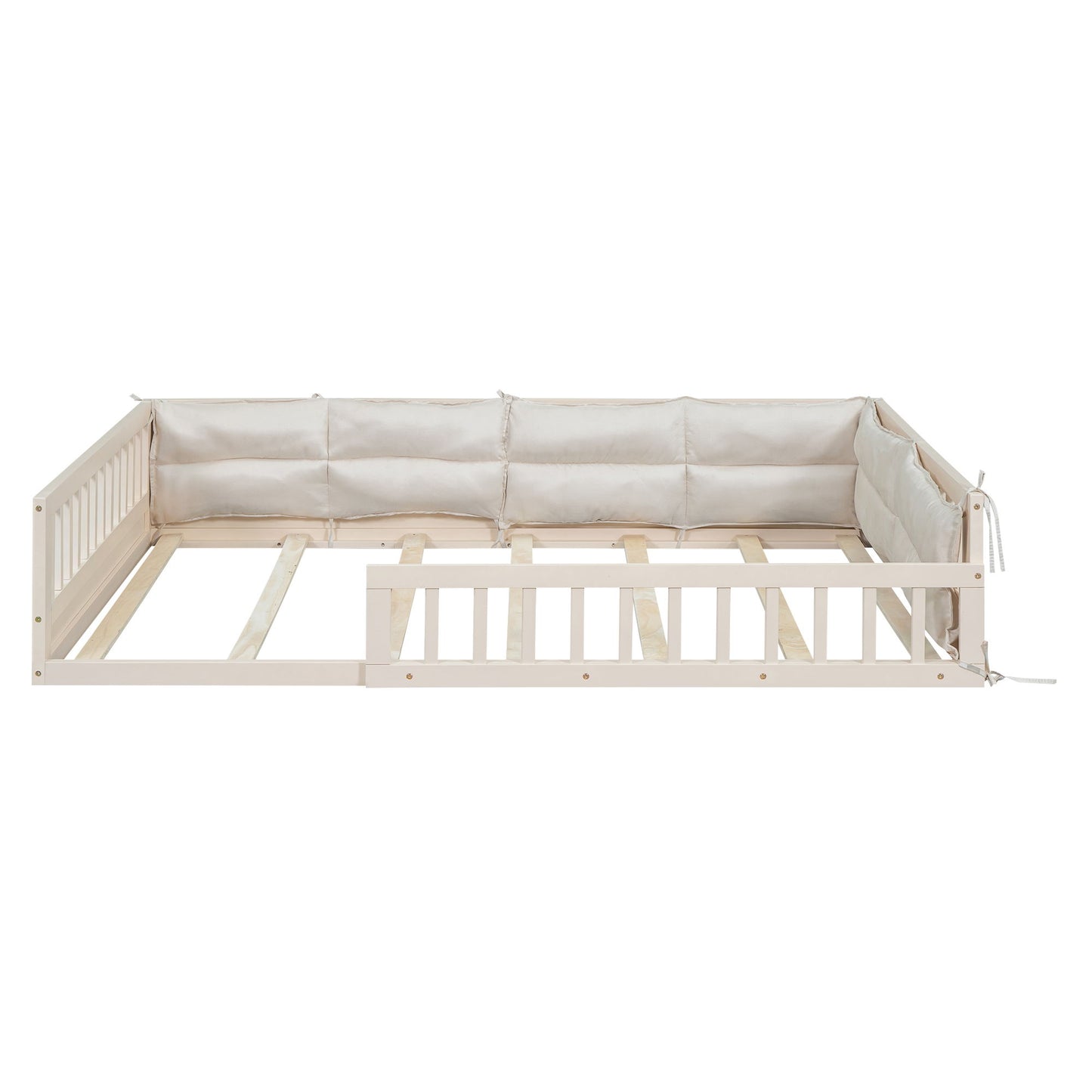 Upholstered Platform Bed With Guardrail And Pillow - The Sleep Loft - Online Mattress Showroom NYC