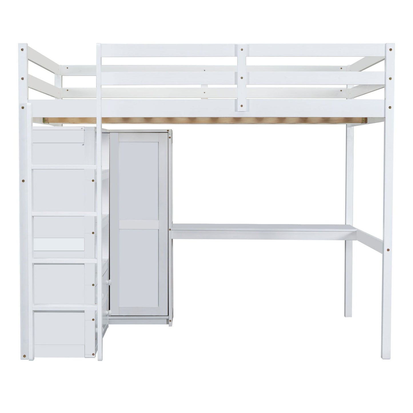 Loft Bed With Built In Wardrobe, Desk, Shelves And Drawers - The Sleep Loft - Online Mattress Showroom NYC