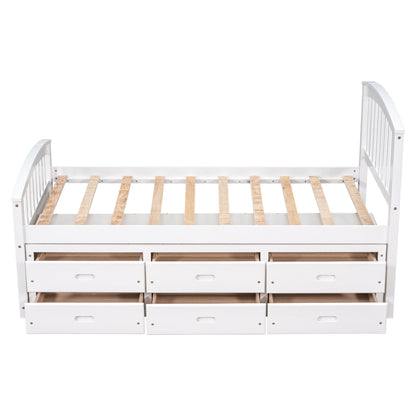 Platform Storage Bed Solid Wood Bed With 6 Drawers - The Sleep Loft - Online Mattress Showroom NYC
