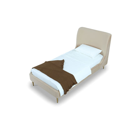Mid-Century Modern Upholstered Bed With Curved Headboard - The Sleep Loft - Online Mattress Showroom NYC