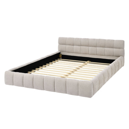 Modern Platform Bed Frame With Thick Fabric - The Sleep Loft - Online Mattress Showroom NYC