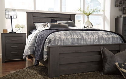 Brinxton - Two Drawer Night Stand - Charcoal - The Sleep Loft - Online Mattress Showroom NYC
