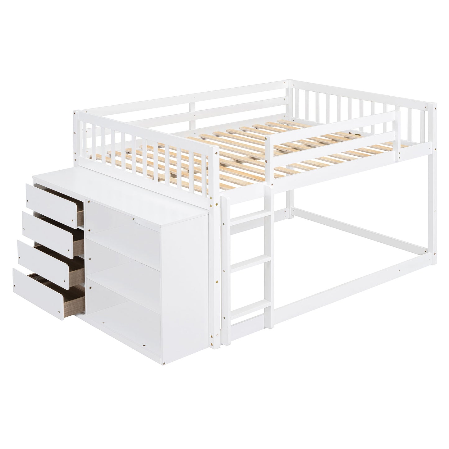 Bunk Bed With 4 Drawers And 3 Shelves - The Sleep Loft - Online Mattress Showroom NYC