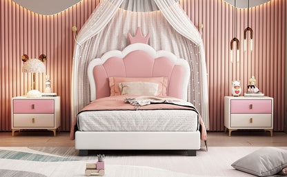Upholstered Princess Platform Bed With Crown Headboard - The Sleep Loft - Online Mattress Showroom NYC