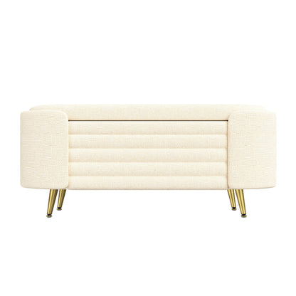 Modern Oval Storage Ottoman With Upholstery - The Sleep Loft - Online Mattress Showroom NYC