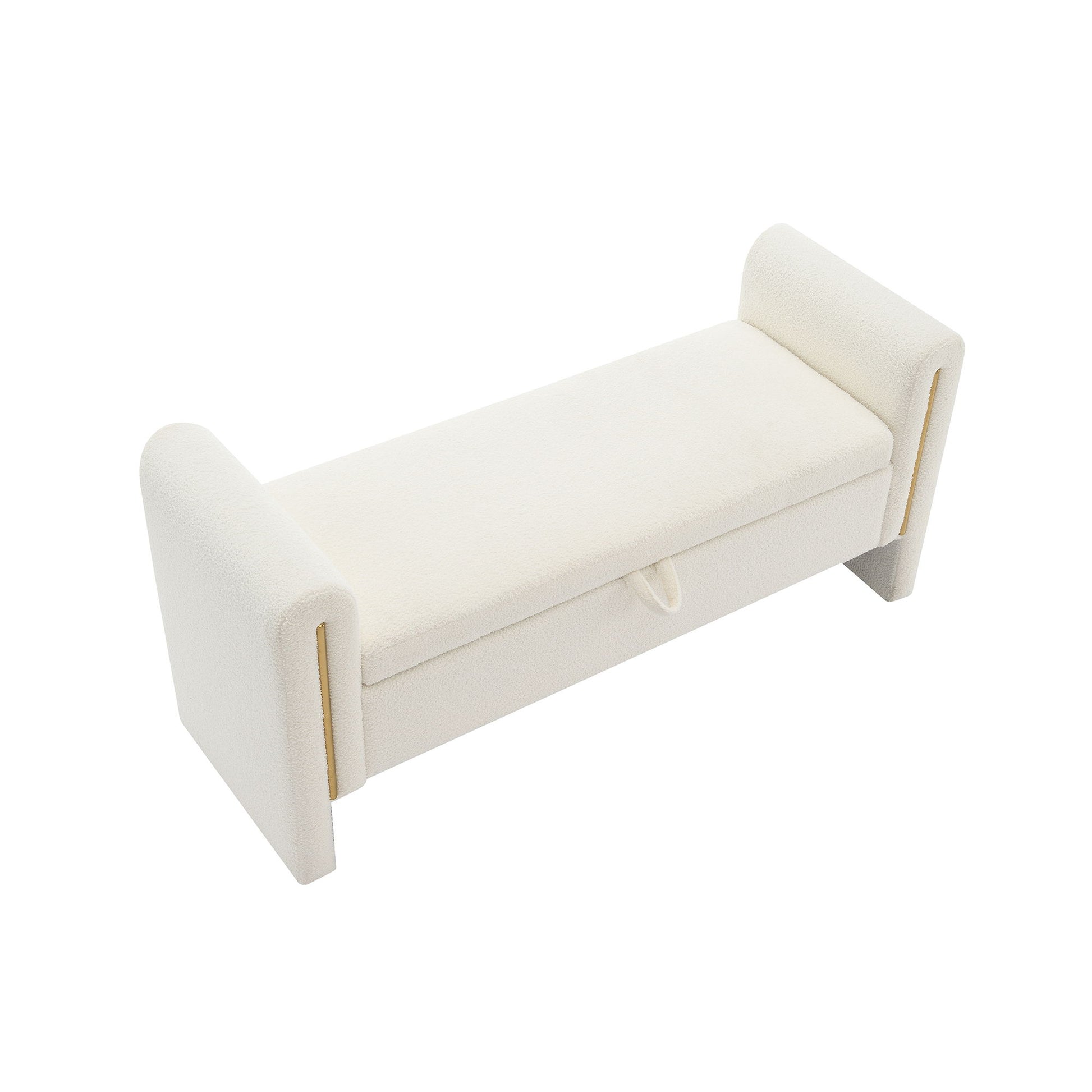 Modern Teddy Upholstered Large Bed End Bench With Arms And Storage - The Sleep Loft - Online Mattress Showroom NYC