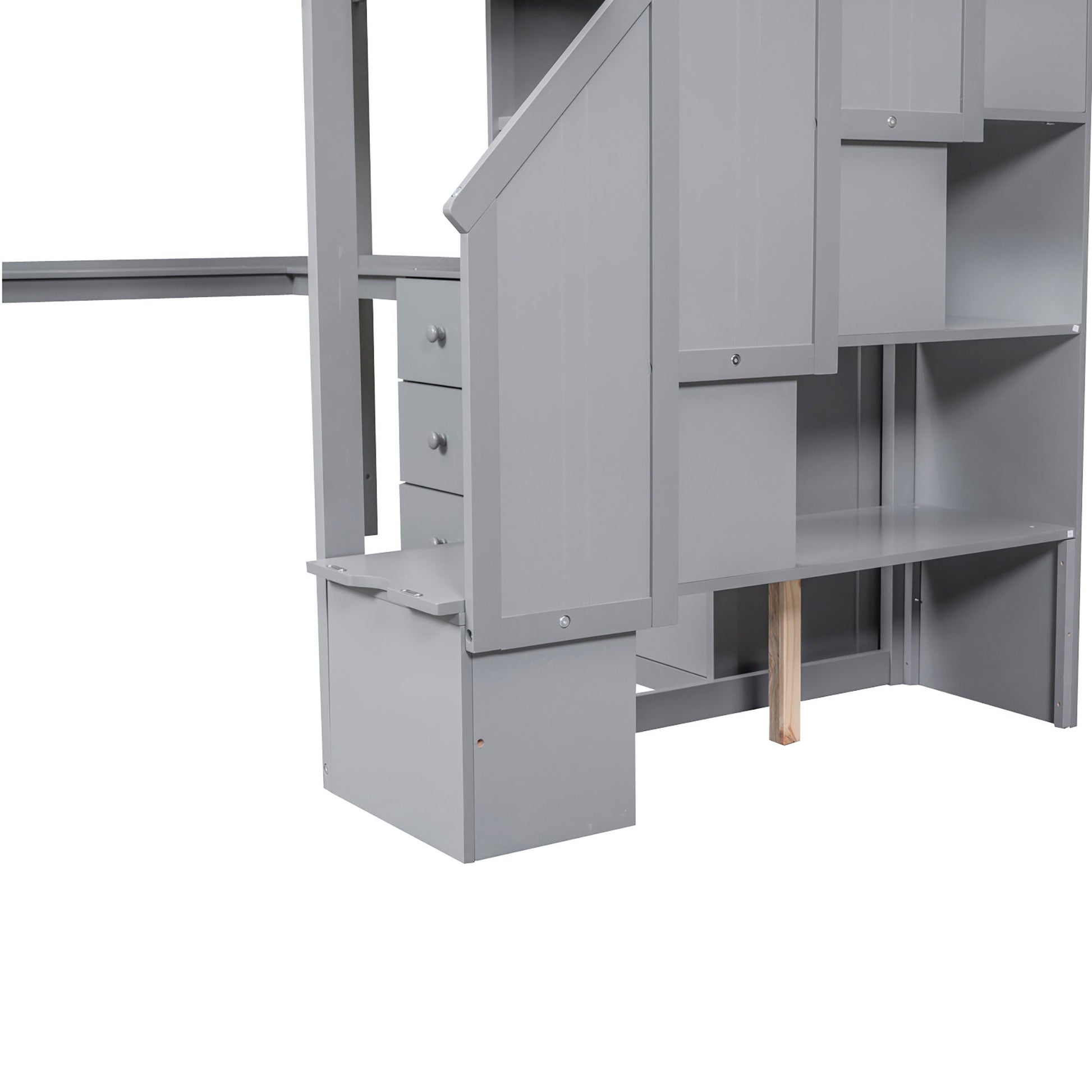 Loft Bed With L Shaped Desk, Drawers, Cabinet, And Storage Staircase - The Sleep Loft - Online Mattress Showroom NYC