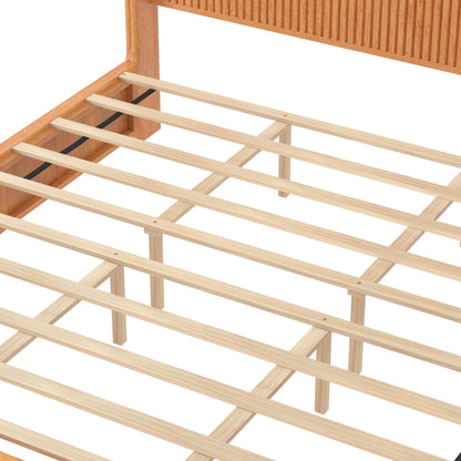 Platform Bed Frame With Headboard, Floor Standing Design
