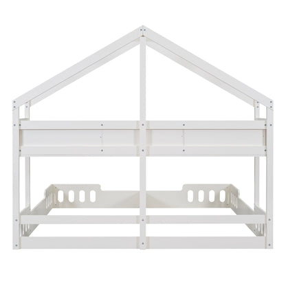 Twin Size Platform Bed With Shared Design, Guardrails, And Built In Shelves - Creamy White - The Sleep Loft - Online Mattress Showroom NYC