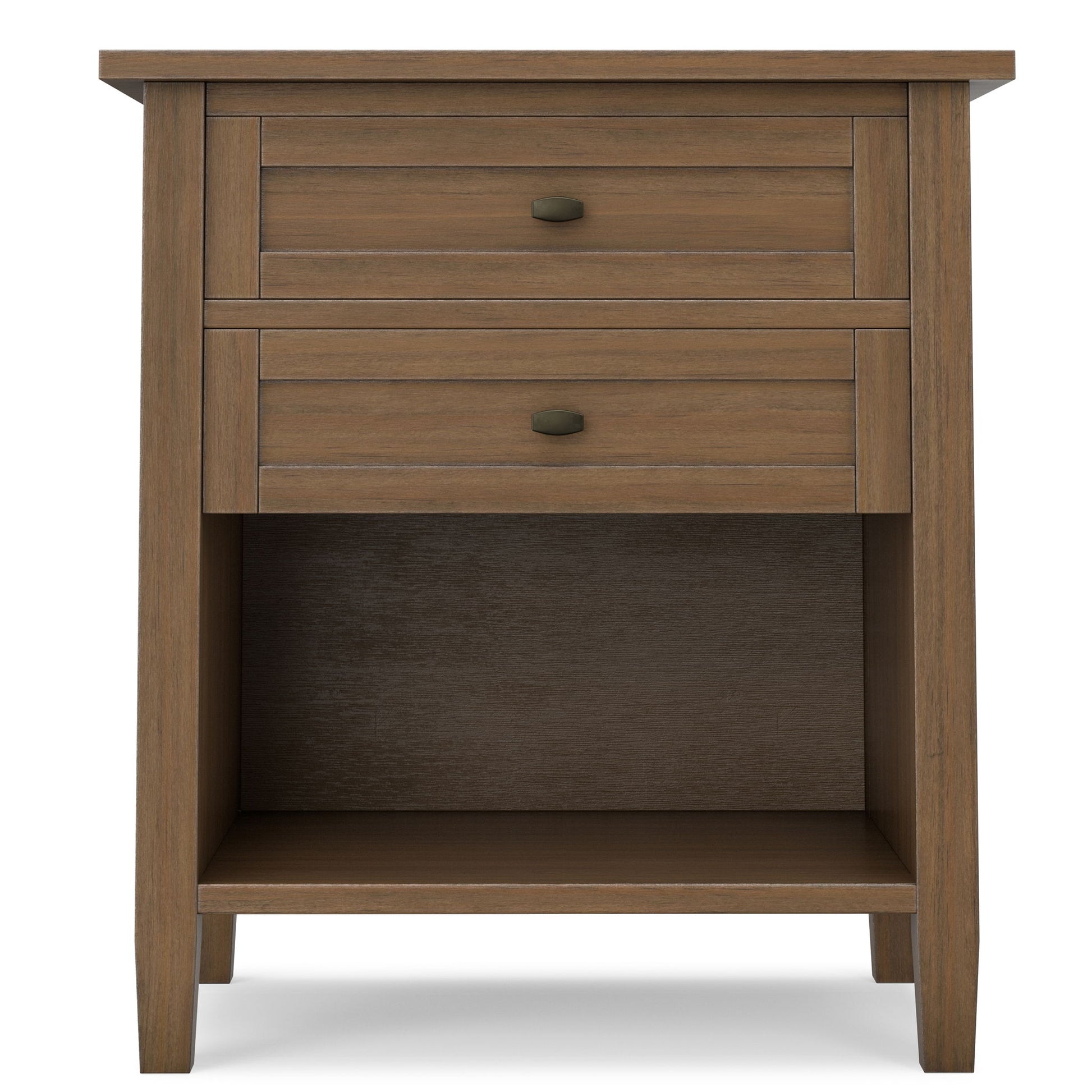 Warm Shaker - Bedside Table With 2 Drawers - Brown - The Sleep Loft - Online Mattress Showroom NYC