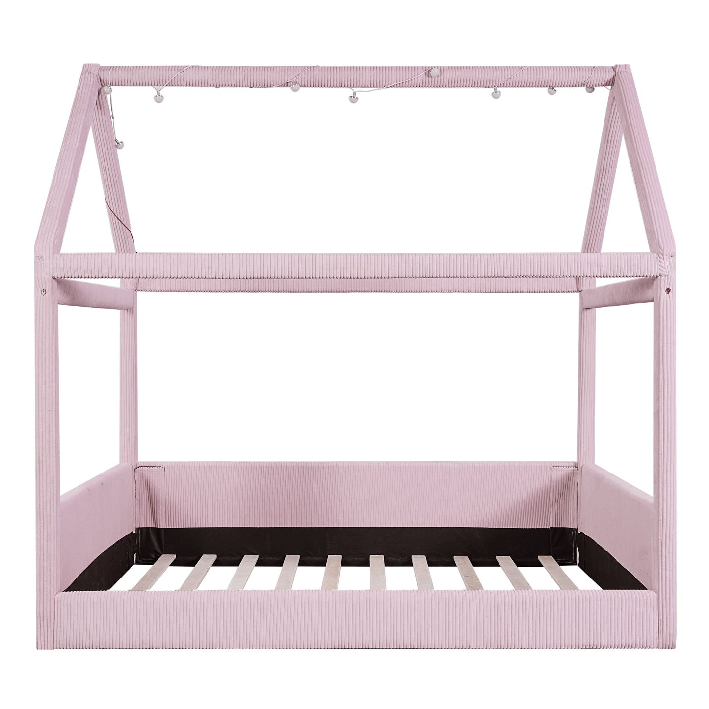 Upholstered House Style Daybed With LED Light Strips - The Sleep Loft - Online Mattress Showroom NYC