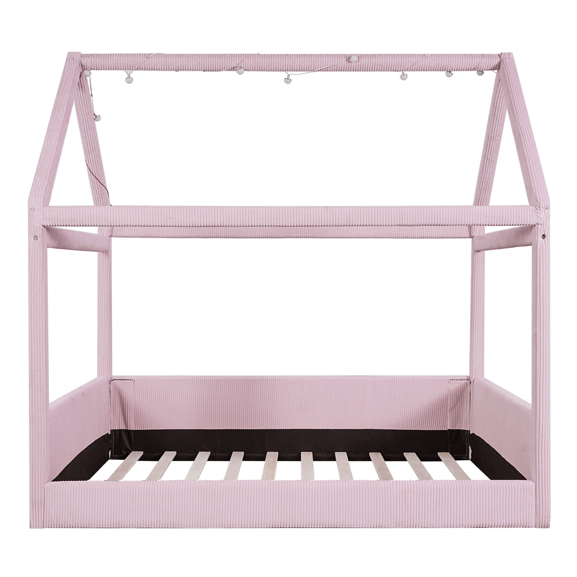 Upholstered House Style Daybed With LED Light Strips - The Sleep Loft - Online Mattress Showroom NYC