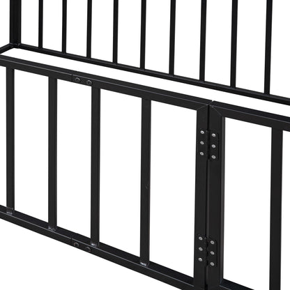 Metal Floor Bed Frame With Fence And Door - The Sleep Loft - Online Mattress Showroom NYC