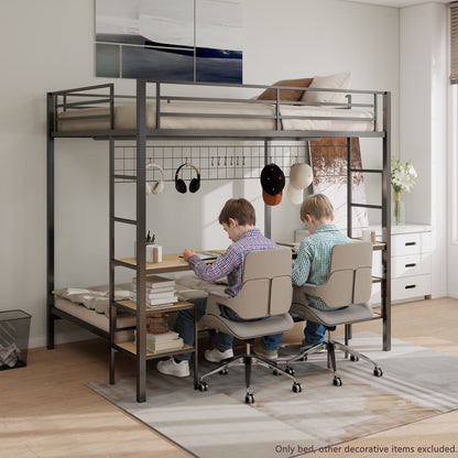 Ethan - Bunk Bed With Desk, Charging Station, Storage Shelves - The Sleep Loft - Online Mattress Showroom NYC