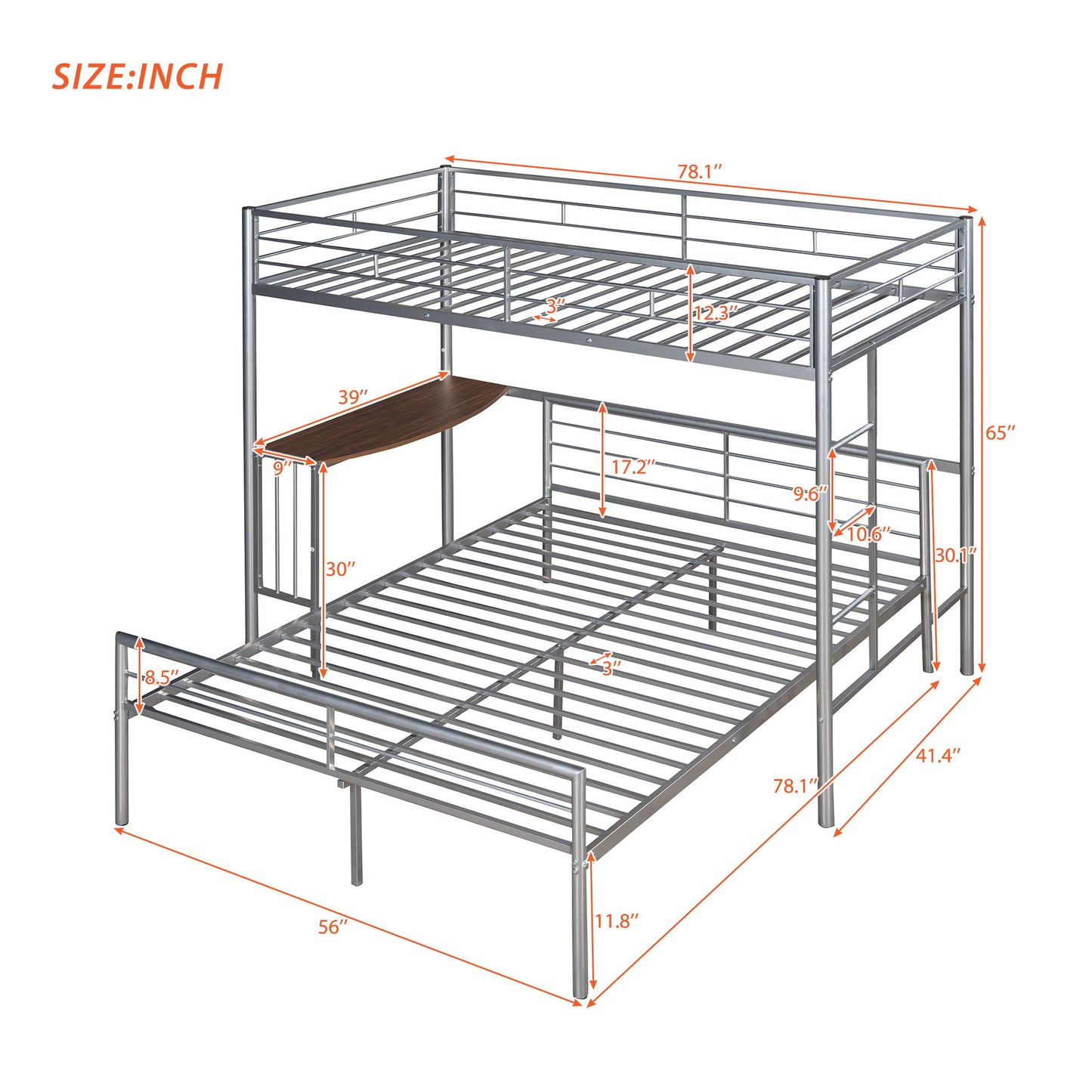 Bunk Bed With Desk, Ladder And Quality Slats For Bedroom - The Sleep Loft - Online Mattress Showroom NYC