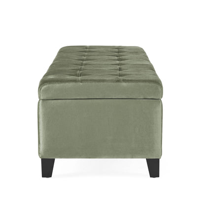 Wendover - Elegant Tufted Storage Bench With Lift-Up Top And Birch Wood Legs - The Sleep Loft - Online Mattress Showroom NYC