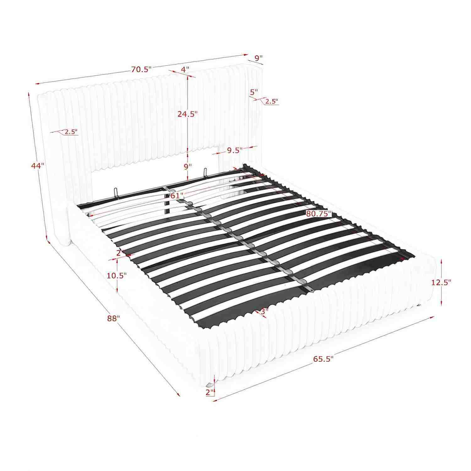 Functional Vertical Striped Bed With Gas Lift Storage - The Sleep Loft - Online Mattress Showroom NYC