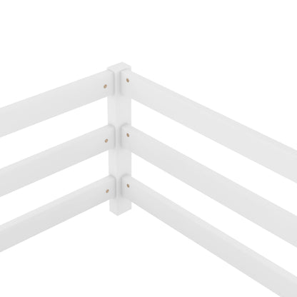 Twin Size Montessori Floor Bed With Fence - White - The Sleep Loft - Online Mattress Showroom NYC