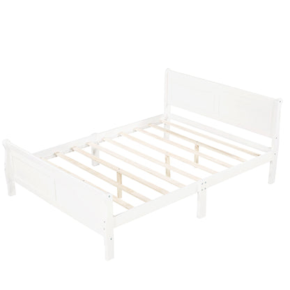 Platform Bed Frame Mattress Foundation Sleigh Bed With Headboard / Footboard / Wood Slat Suppor - The Sleep Loft - Online Mattress Showroom NYC