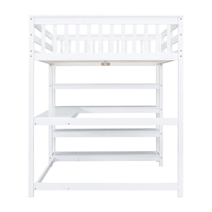 Loft Bed With Storage Shelves And Under Bed Desk - The Sleep Loft - Online Mattress Showroom NYC