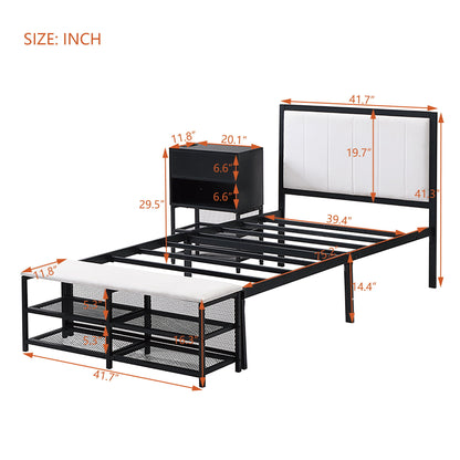 Platform Bed With 2 Tier Storage Shelves, Storage Cabinet - The Sleep Loft - Online Mattress Showroom NYC