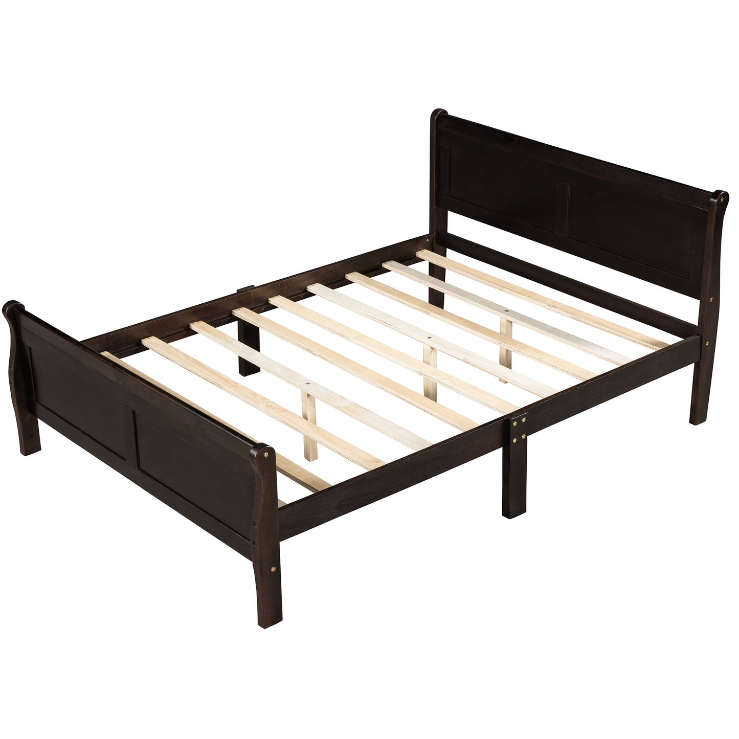 Platform Bed Frame Mattress Foundation Sleigh Bed With Headboard / Footboard / Wood Slat Suppor - The Sleep Loft - Online Mattress Showroom NYC