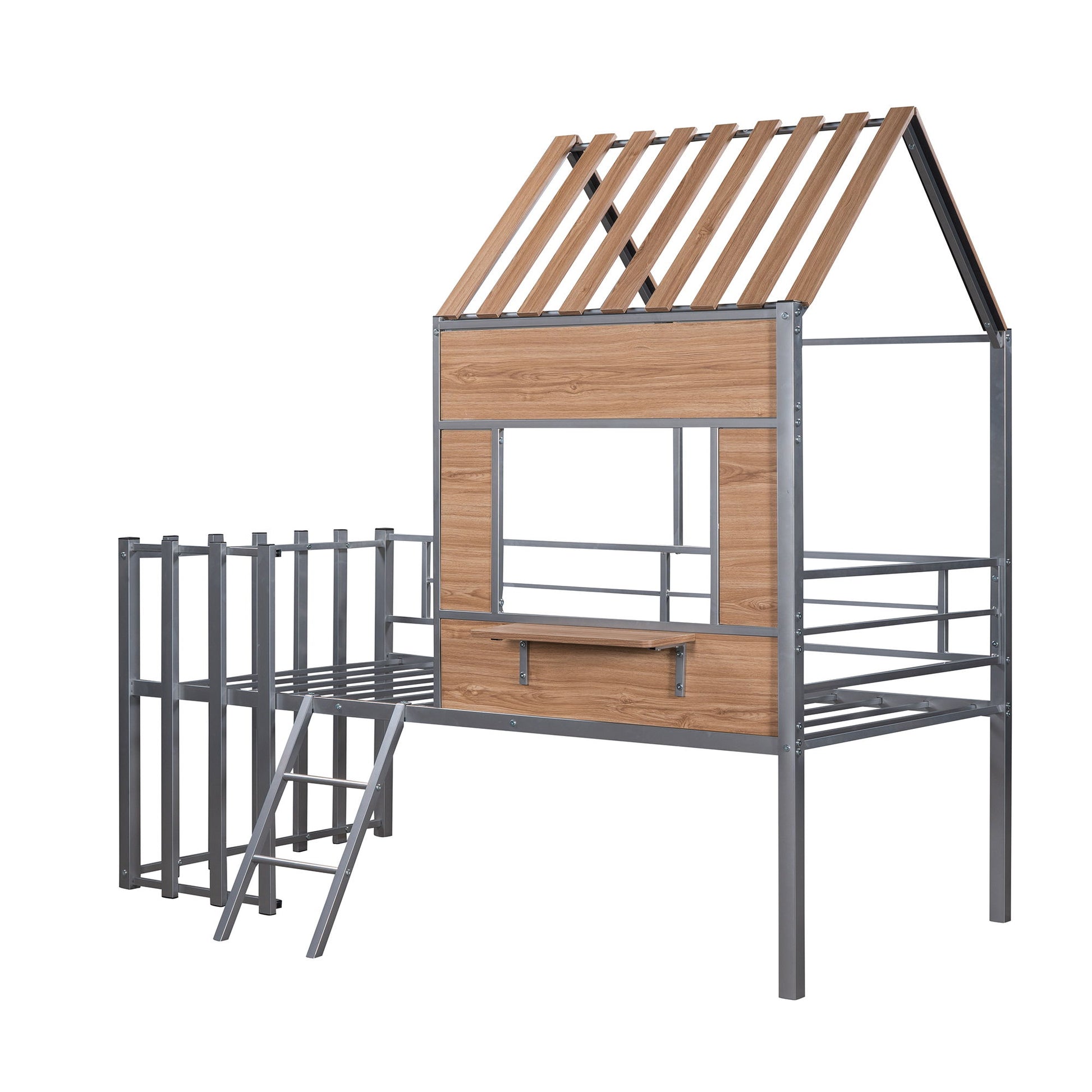 Loft Bed With Roof, Window, Guardrail, Ladder - The Sleep Loft - Online Mattress Showroom NYC