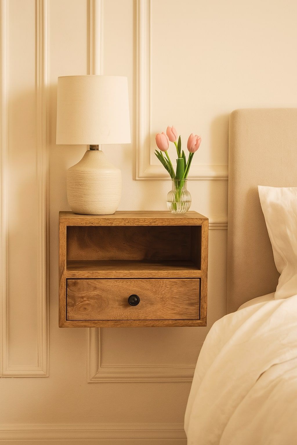 Solis - 1 Drawer Wall Mounted Nightstand - The Sleep Loft - Online Mattress Showroom NYC