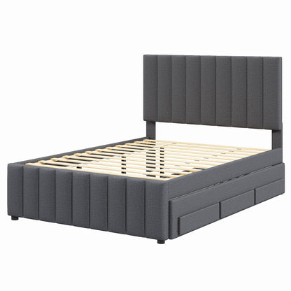 Upholstered Platform Bed With Twin Size Trundle And 3 Drawers - The Sleep Loft - Online Mattress Showroom NYC