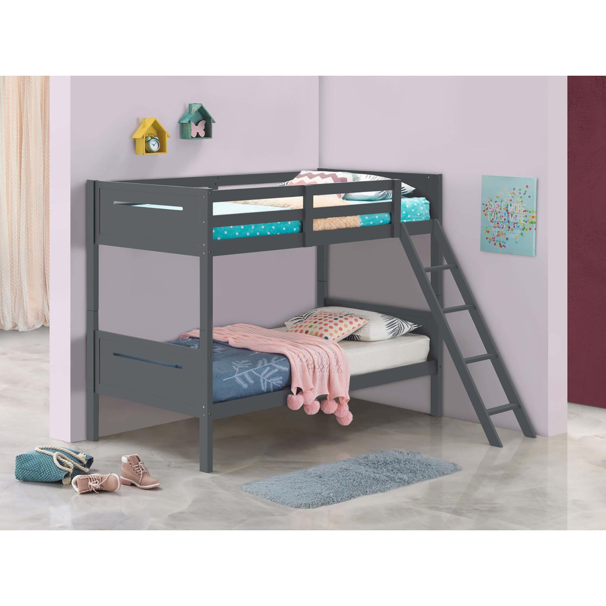 Bunk Bed With Built In Ladder, Safety Guardrails And Angled Access Step - The Sleep Loft - Online Mattress Showroom NYC