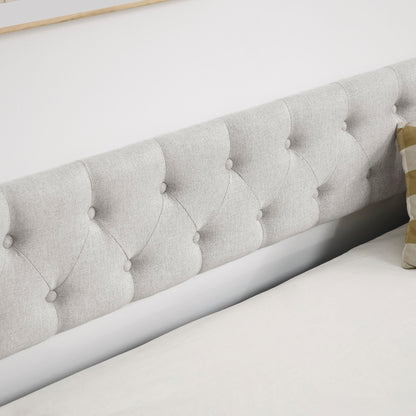 Upholstered Tufted Daybed With Drawers, Waved Arms - The Sleep Loft - Online Mattress Showroom NYC