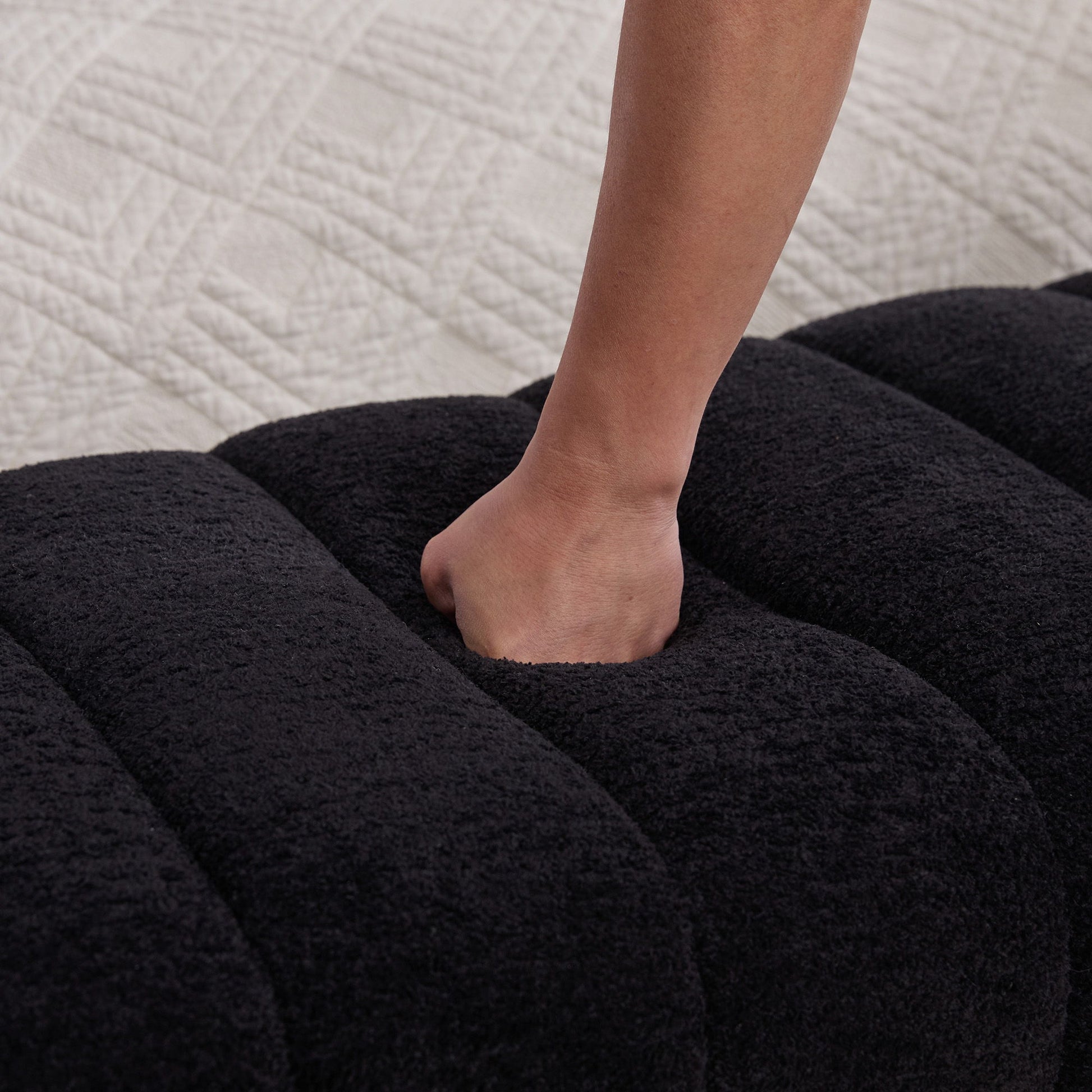 Modern Upholstered Armless Bed Bench With Channel Tufted Design - The Sleep Loft - Online Mattress Showroom NYC