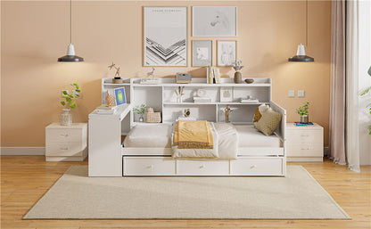 Daybed With 3 Drawers USB Ports And Desk - The Sleep Loft - Online Mattress Showroom NYC