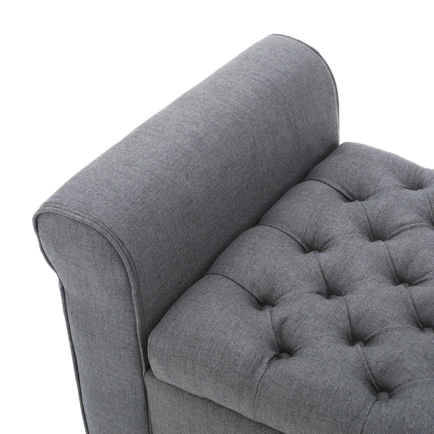 Hayes - Contemporary Armed Storage Bench With Rolled Arms And Button Tufting - The Sleep Loft - Online Mattress Showroom NYC
