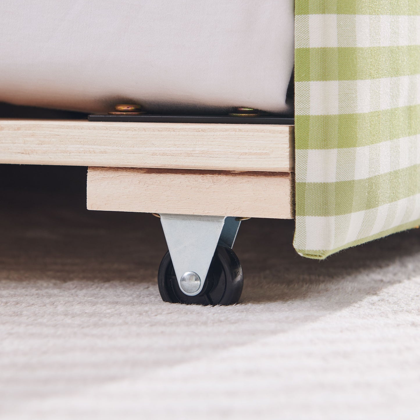 Gingham Daybed With USB Charging Port, Wave-Shaped Design - The Sleep Loft - Online Mattress Showroom NYC