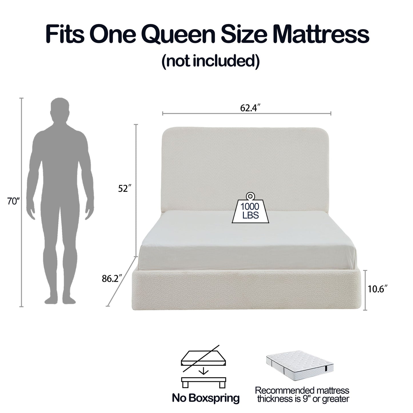 Canter - Tall Headboard Upholstered Bed - The Sleep Loft - Online Mattress Showroom NYC