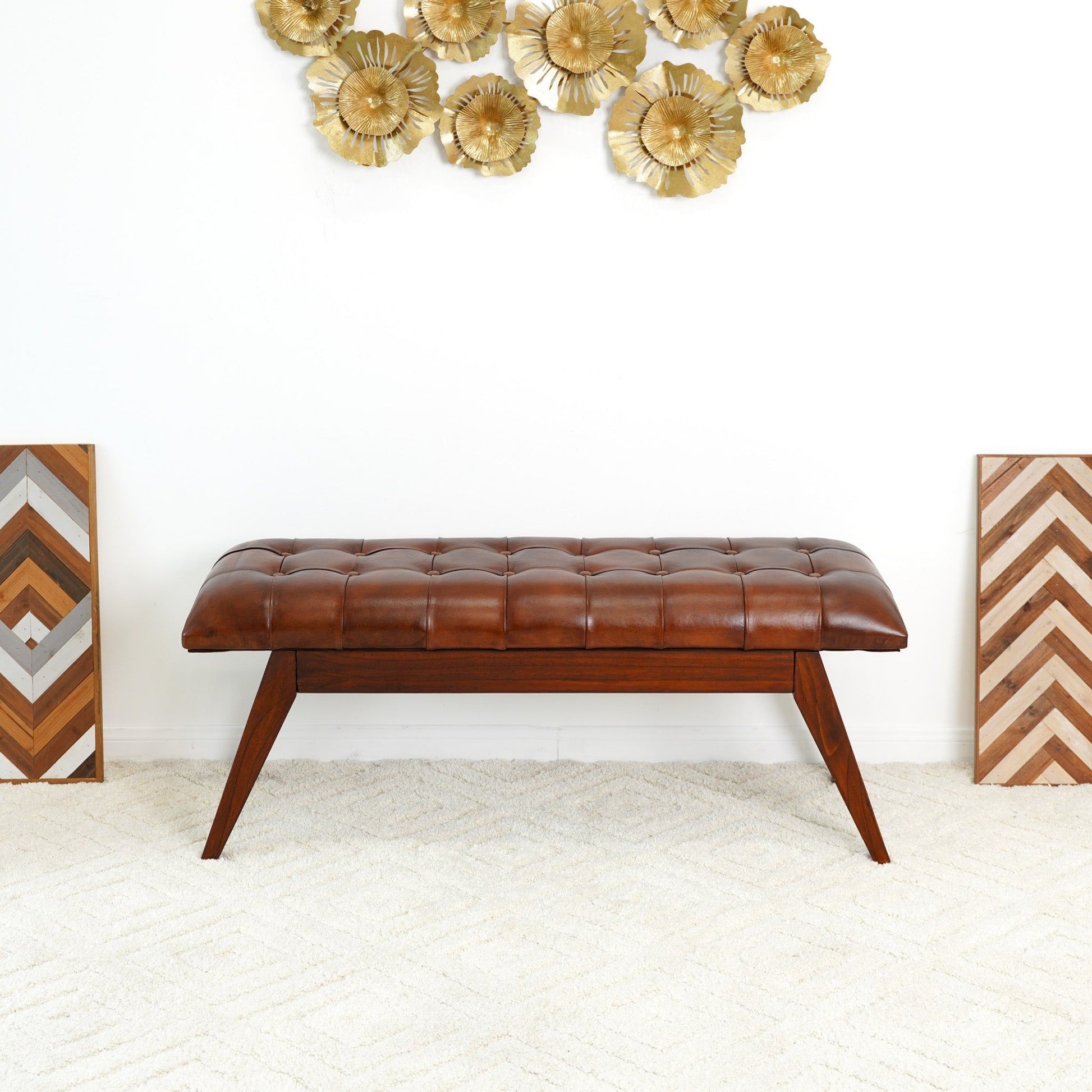 Maja - Bench - Cognac / Dark Brown - The Sleep Loft - Online Mattress Showroom NYC