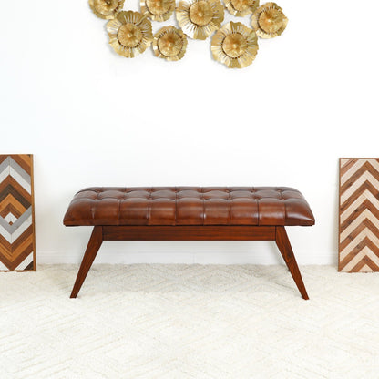 Maja - Bench - Cognac / Dark Brown - The Sleep Loft - Online Mattress Showroom NYC