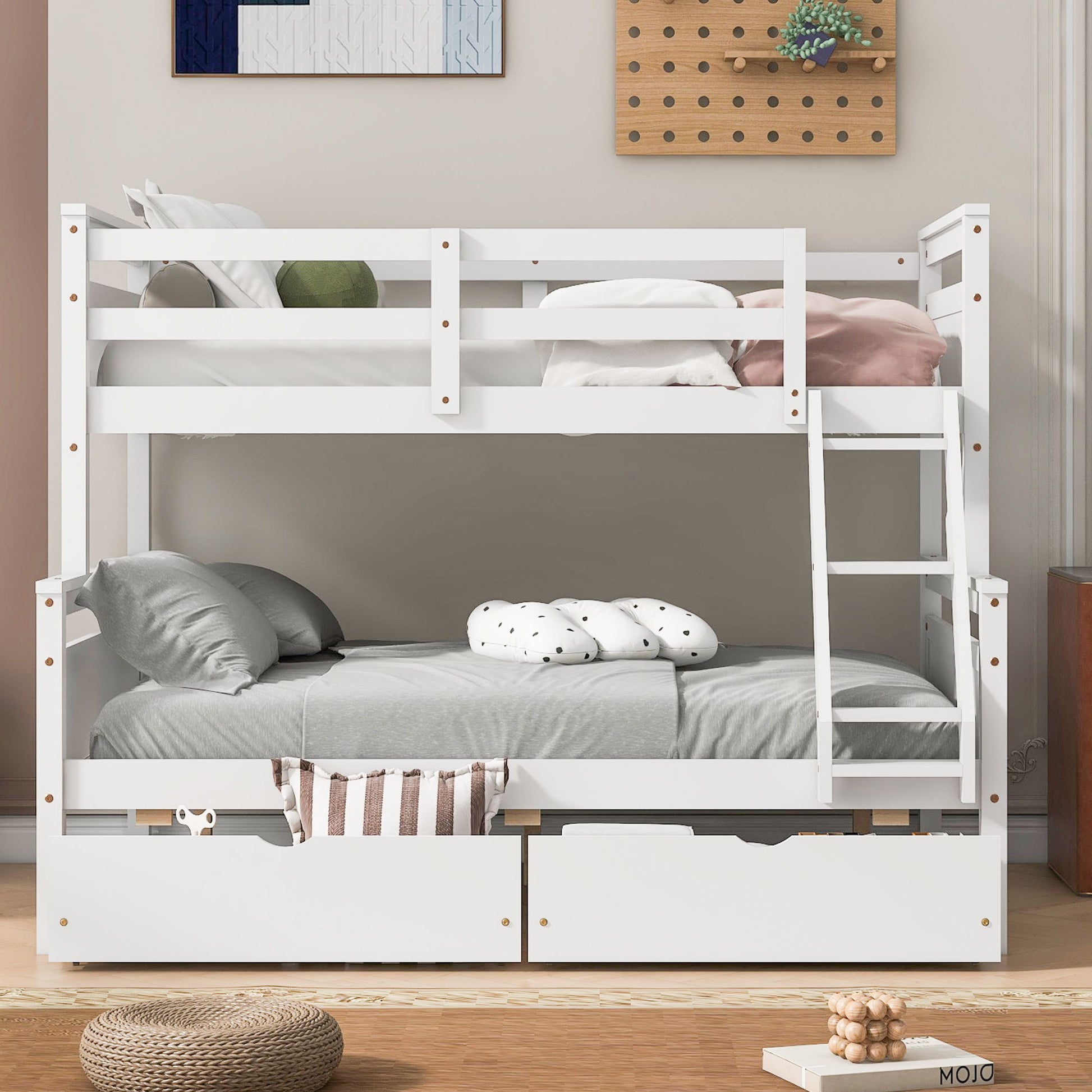 Bunk Bed With Ladder And Safety Guardrail - The Sleep Loft - Online Mattress Showroom NYC