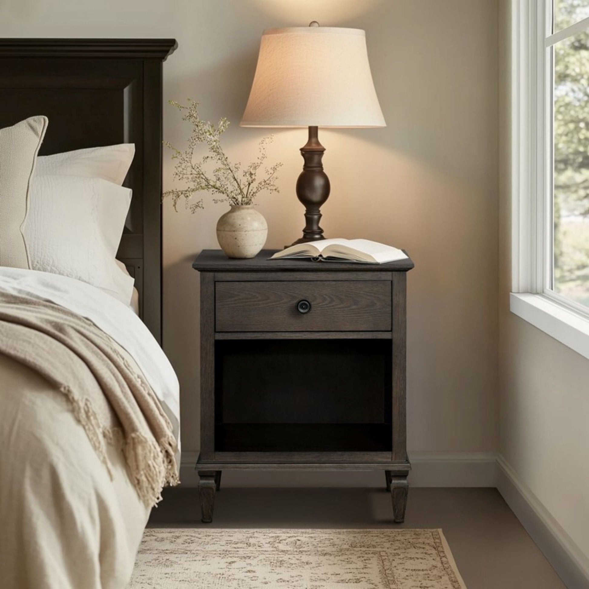 Victoria - Nightstand With Open Storage - The Sleep Loft - Online Mattress Showroom NYC