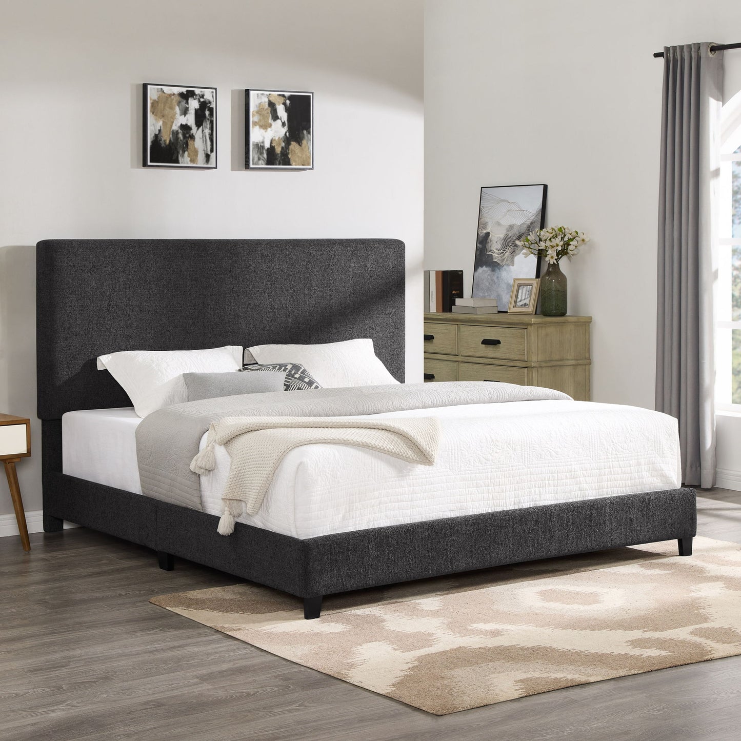 Boucle Upholstered Platform Bed - The Sleep Loft - Online Mattress Showroom NYC