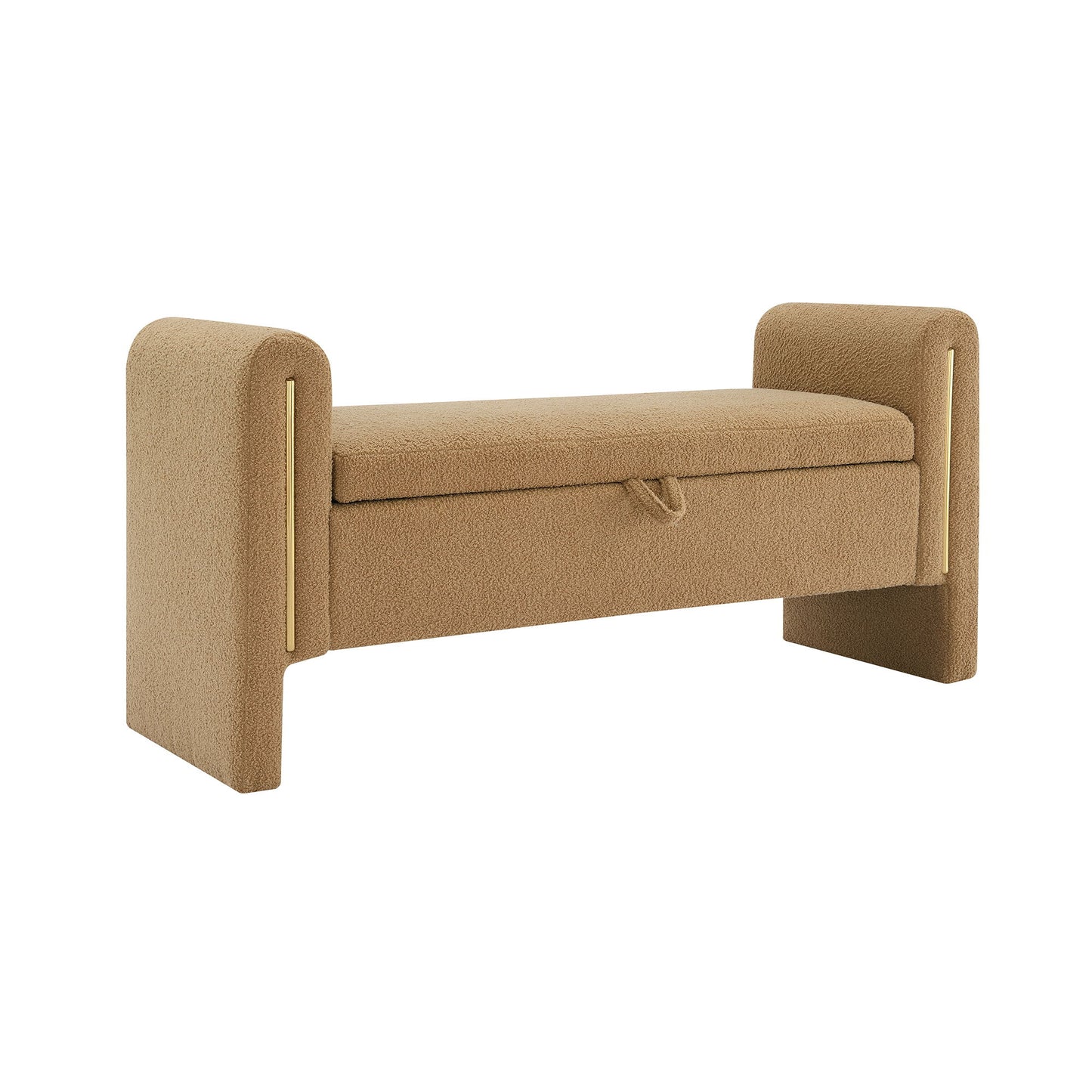 Modern Teddy Upholstered Large Bed End Bench With Arms And Storage - The Sleep Loft - Online Mattress Showroom NYC