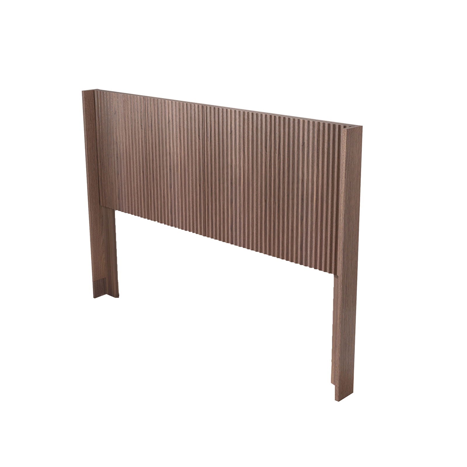 Queen Headboard Only, Fluted Panel Design - Walnut - The Sleep Loft - Online Mattress Showroom NYC