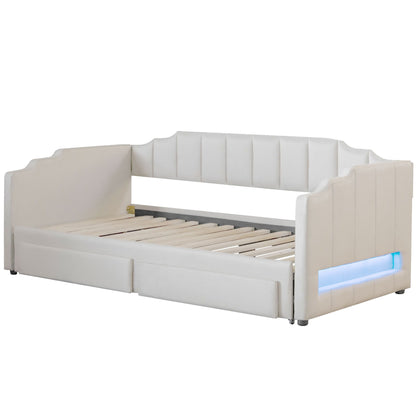 Extendable Daybed With LED Light And 2 Storage Drawers - The Sleep Loft - Online Mattress Showroom NYC