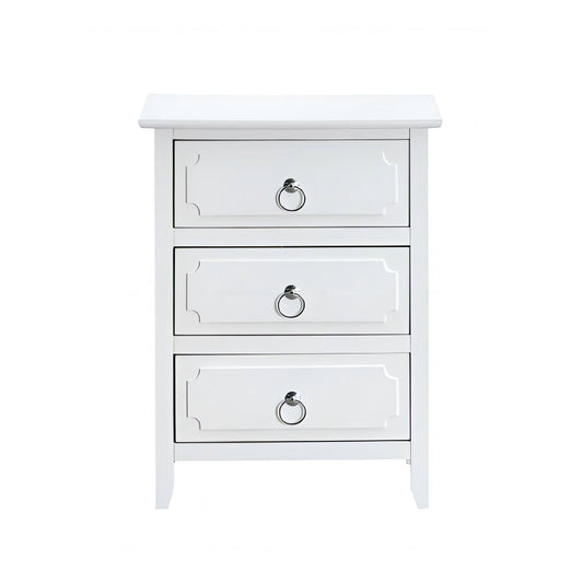 Daniel - 3 Drawer Nightstand - White - The Sleep Loft - Online Mattress Showroom NYC