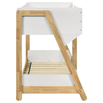 Fjord - Twin Over Twin Bunk Bed, Fits Standard Mattresses - White / Natural - The Sleep Loft - Online Mattress Showroom NYC