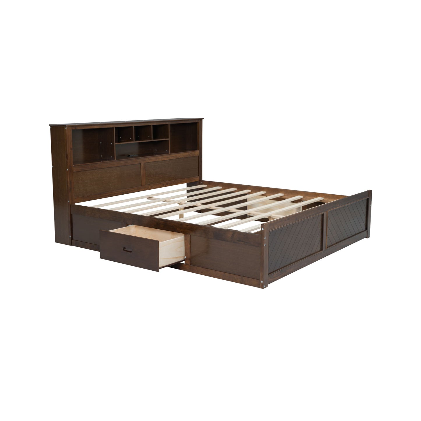 Platform Bed With Multi Storage Headboard, USB And Drawers - The Sleep Loft - Online Mattress Showroom NYC