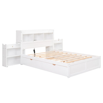 Storage Platform Bed With Pull Out Shelves, Trundle, And 2 Drawers - The Sleep Loft - Online Mattress Showroom NYC