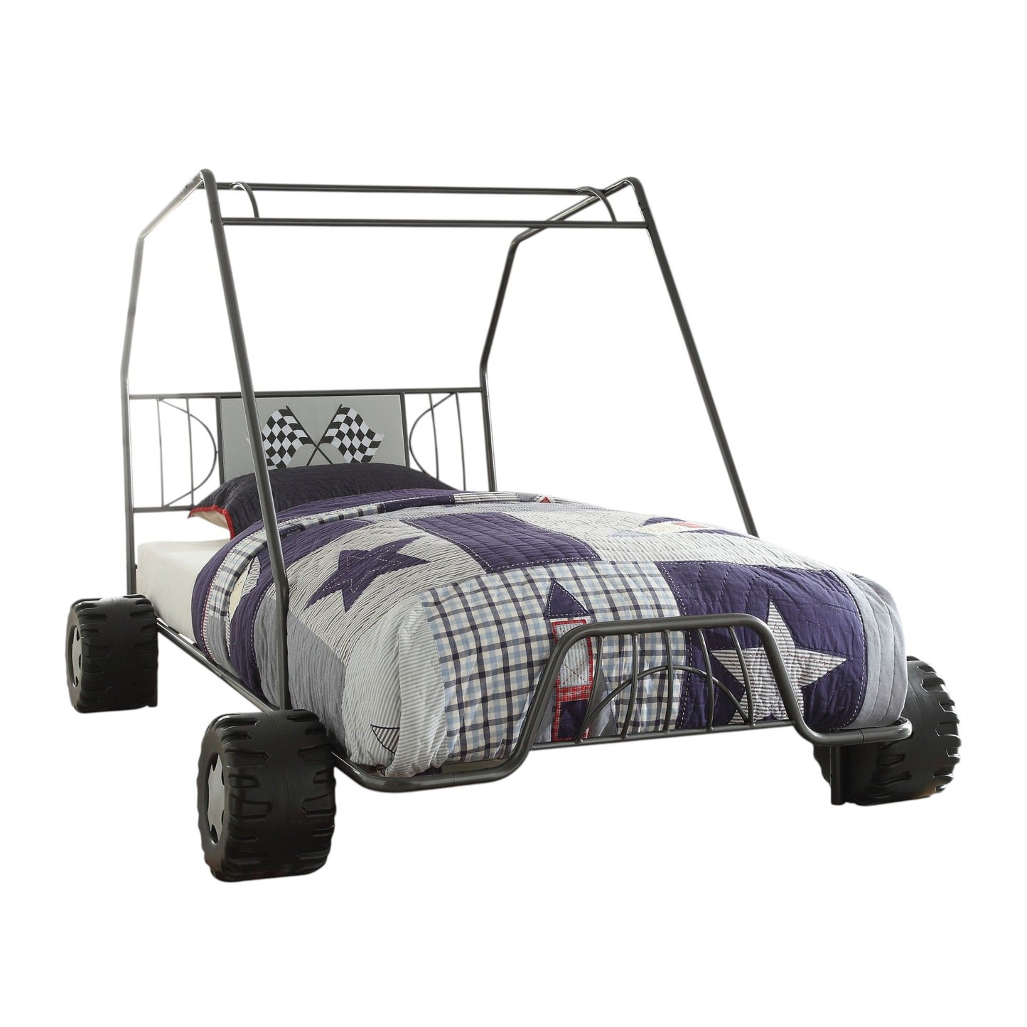 Xander - Twin Go Kart Bed - Gunmetal - The Sleep Loft - Online Mattress Showroom NYC