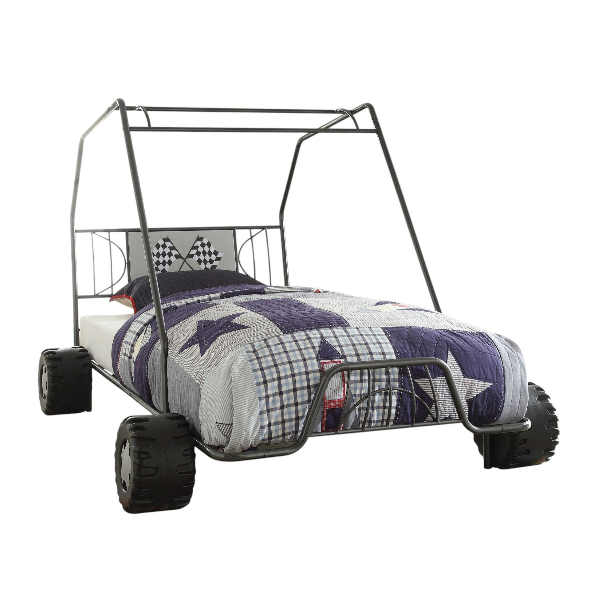 Xander - Twin Go Kart Bed - Gunmetal - The Sleep Loft - Online Mattress Showroom NYC